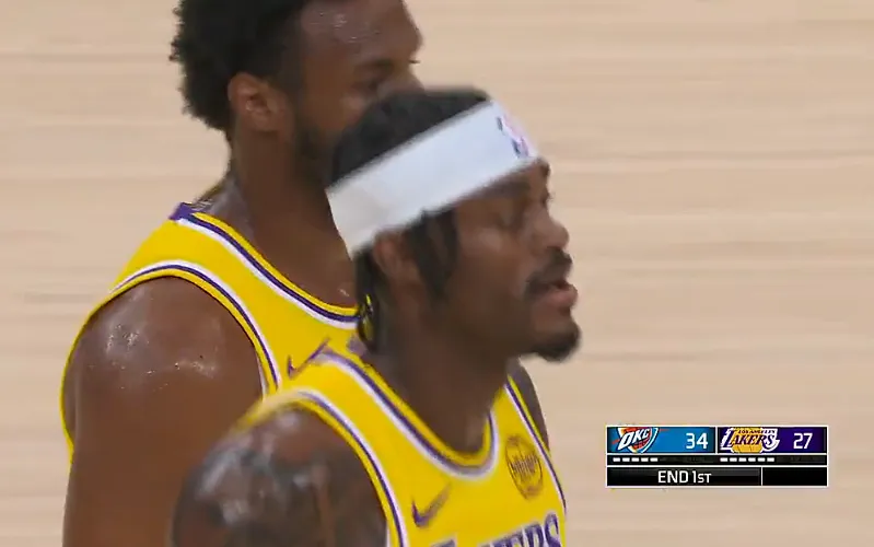 开云体育APP下载-东詹里缺阵湖人首节仅落后雷霆7分,此前全出战落后雷霆23分